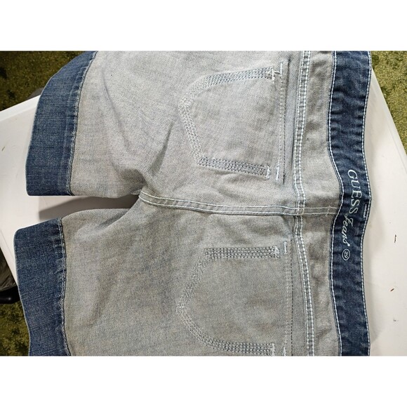 Guess Jeans Shorts Size 29 Flap Pockets Preppy Y2K Low Rise Zip Western Country - Picture 11 of 13